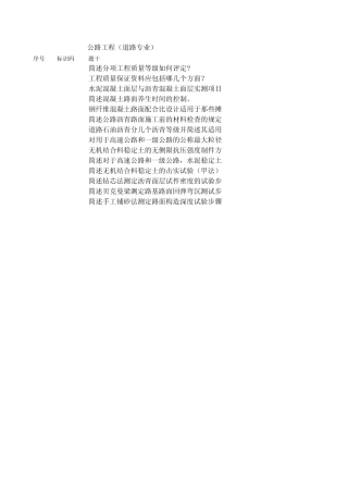 公路水运工程试验检测人员考试题(道路专业)