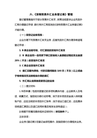 六、货物贸易外汇业务登记表