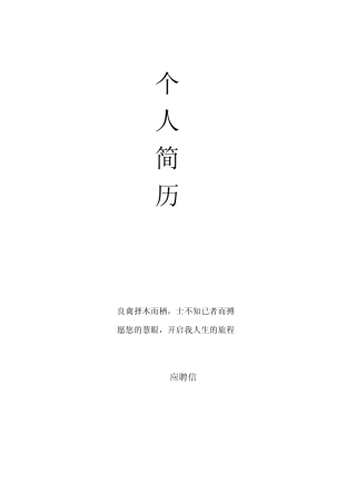 六份精美的个人简历模版