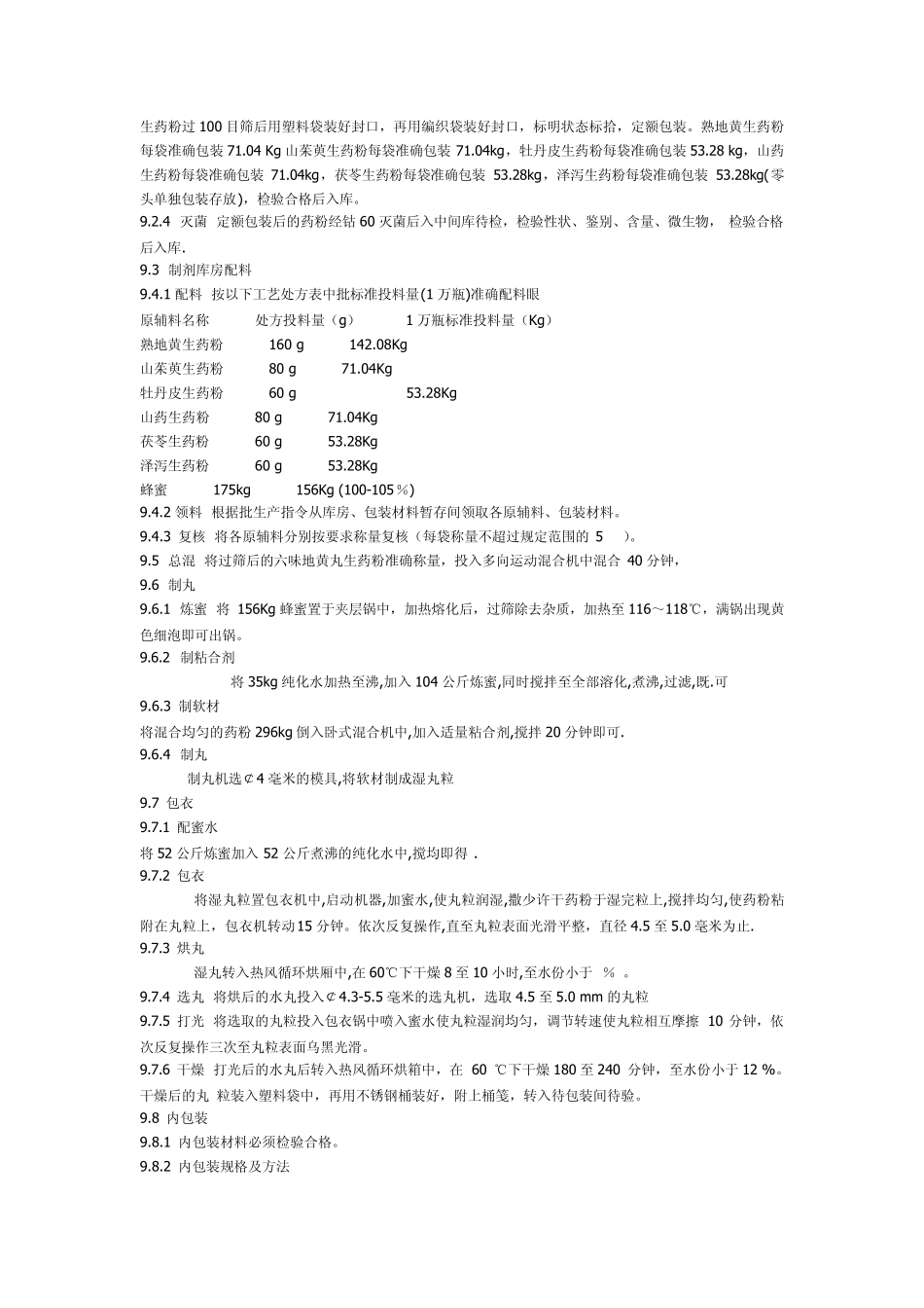 六味地黄丸生产工艺规程_第3页