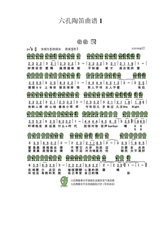 六孔陶笛曲谱1
