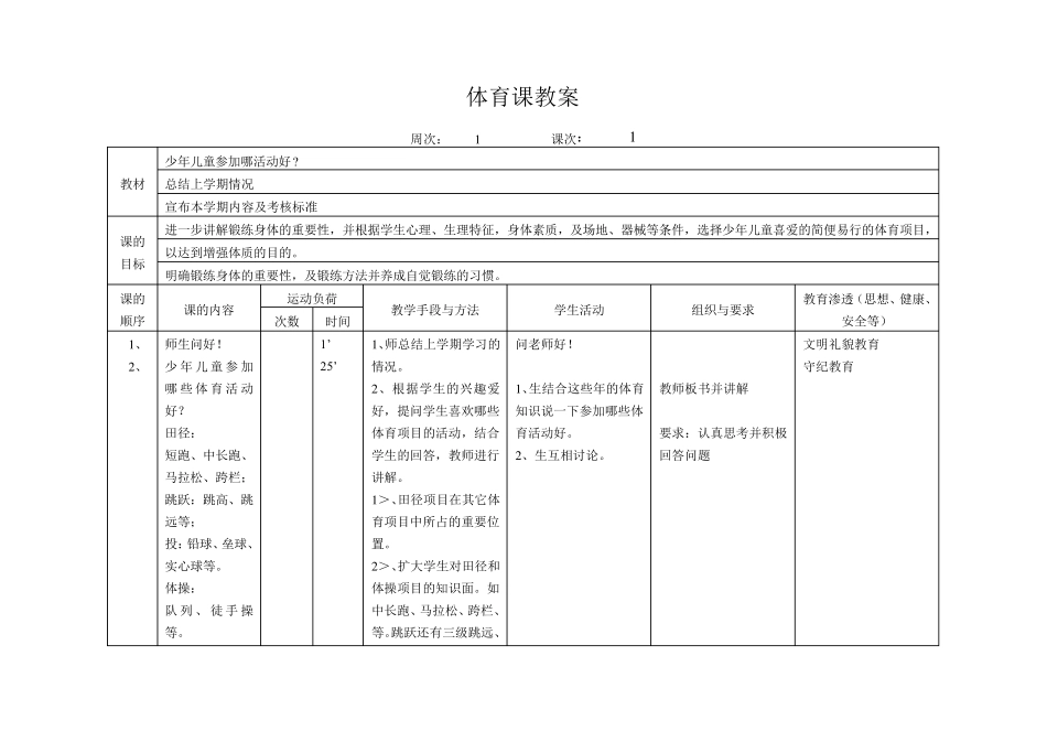 六年级上册体育教案_第1页
