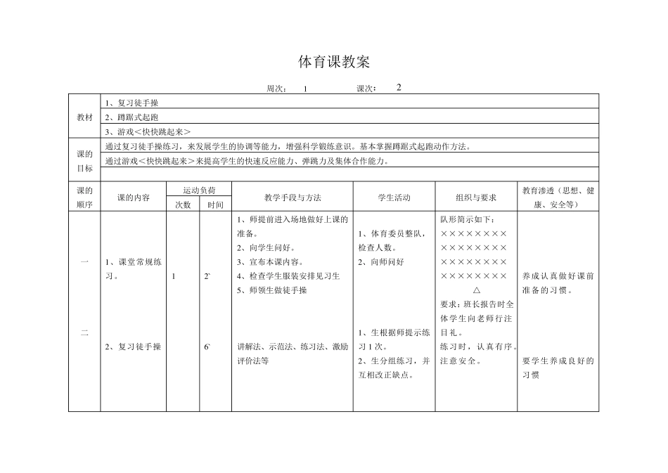 六年级上册体育教案_第3页