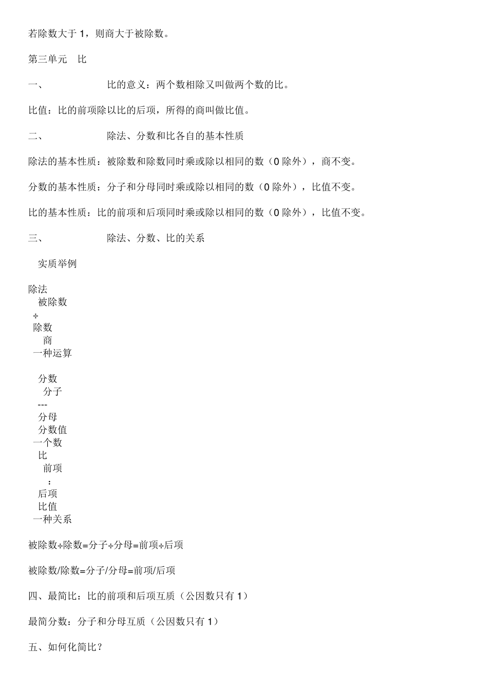 六年级上册数学复习提纲_第3页