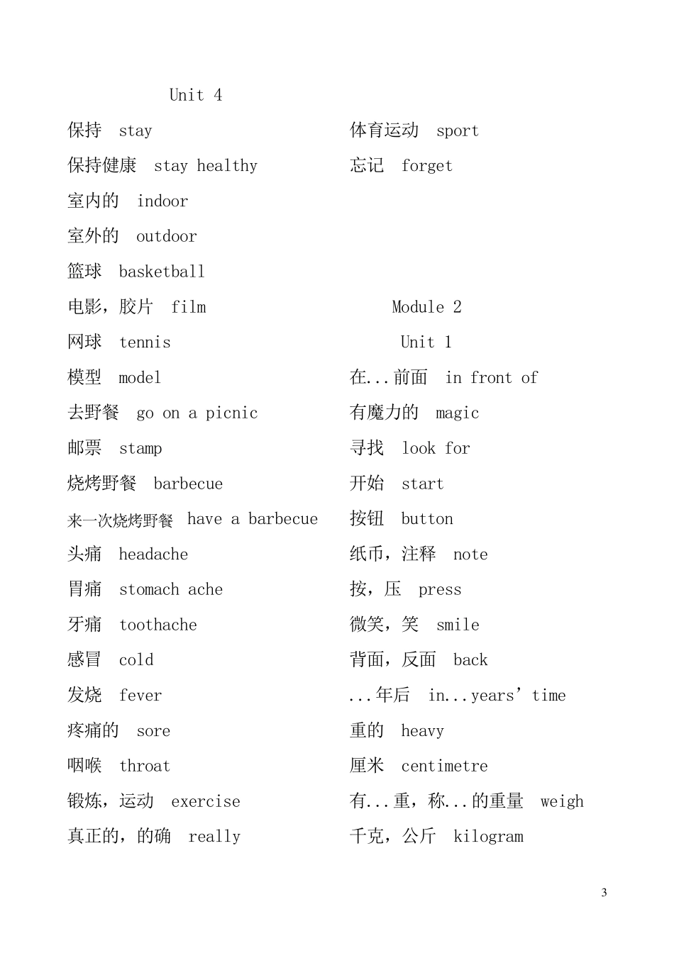 六年级下册单词、课文中译英(上海版牛津英语)_第3页