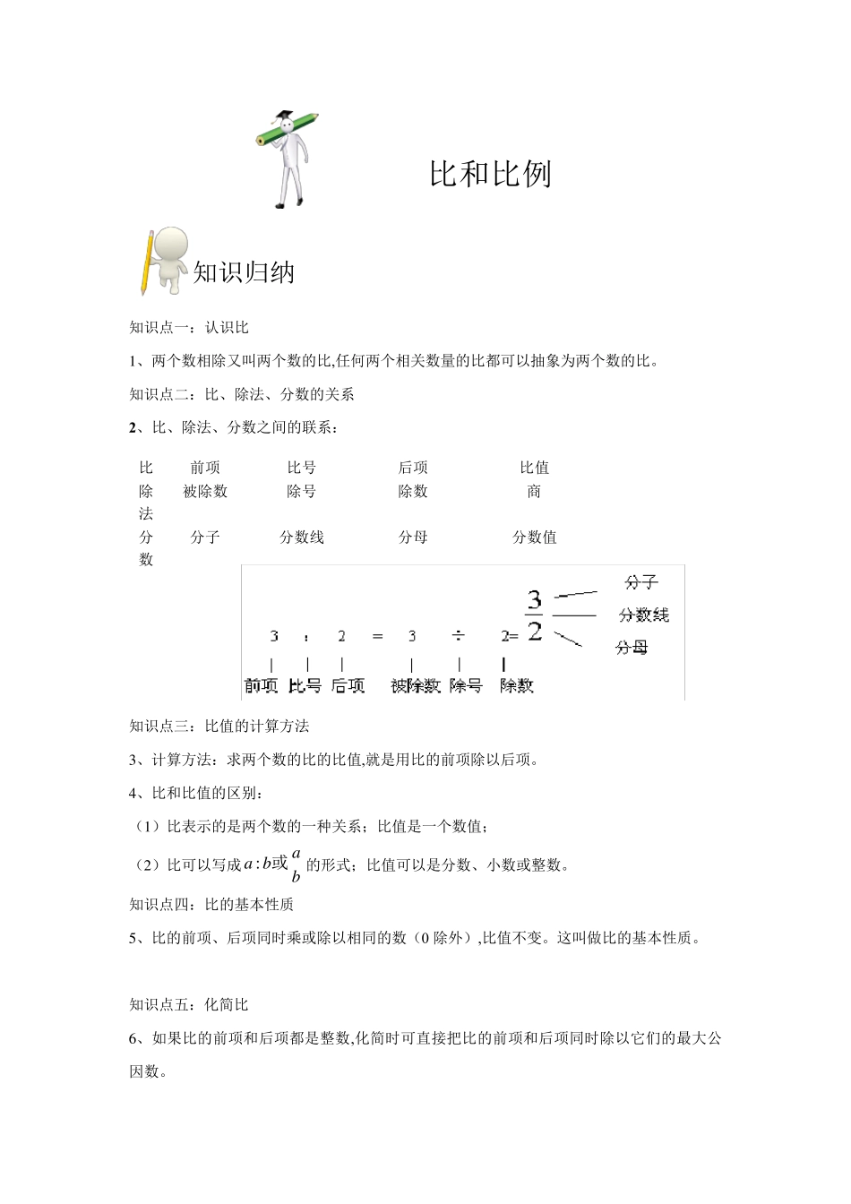 六年级下册数学专题比和比例_第1页