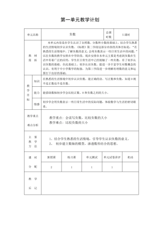 六年级下册数学单元教学计划和试卷分析