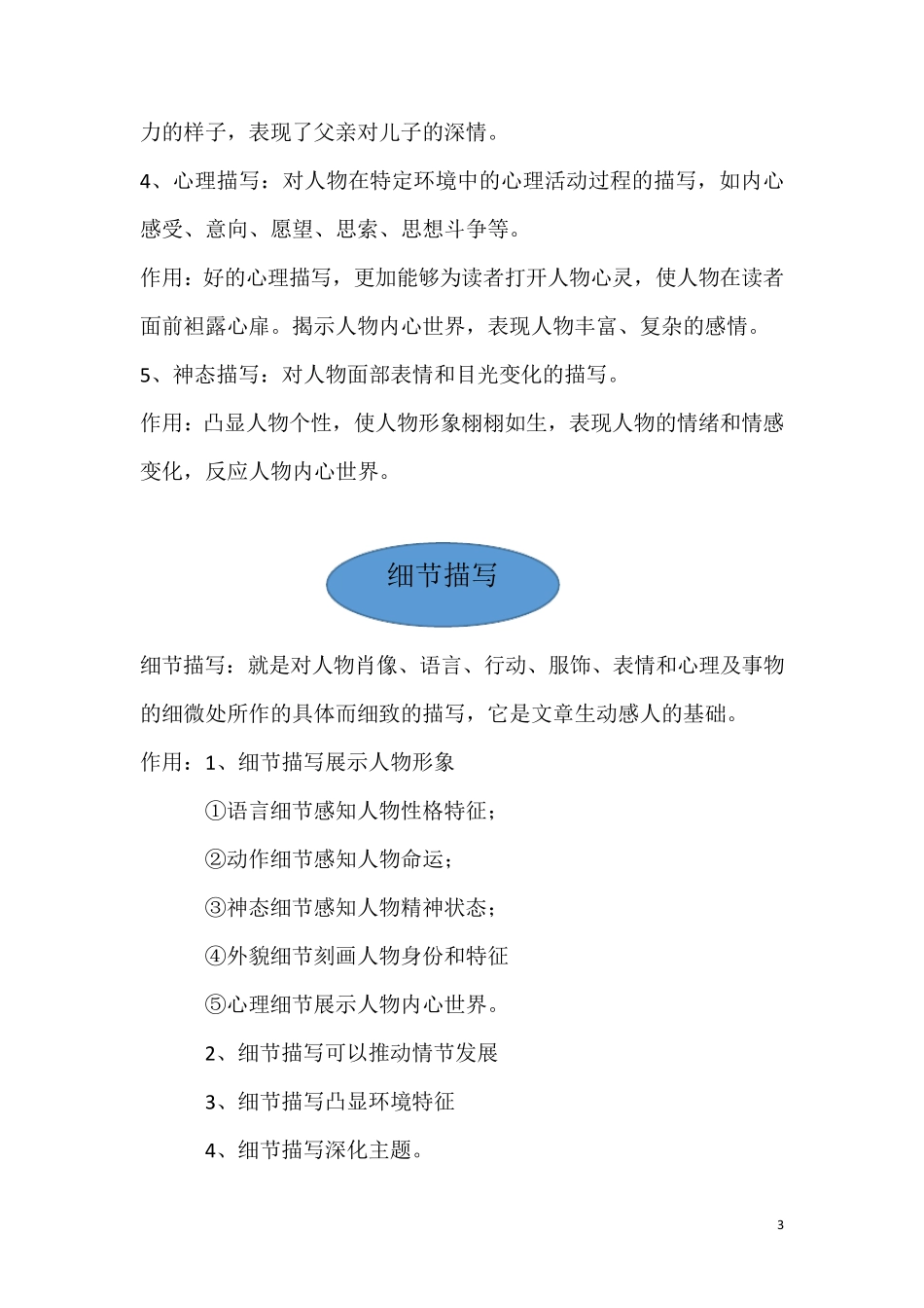 六年级小升初阅读理解中人物描写环境描写细节描写的作用分析_第3页