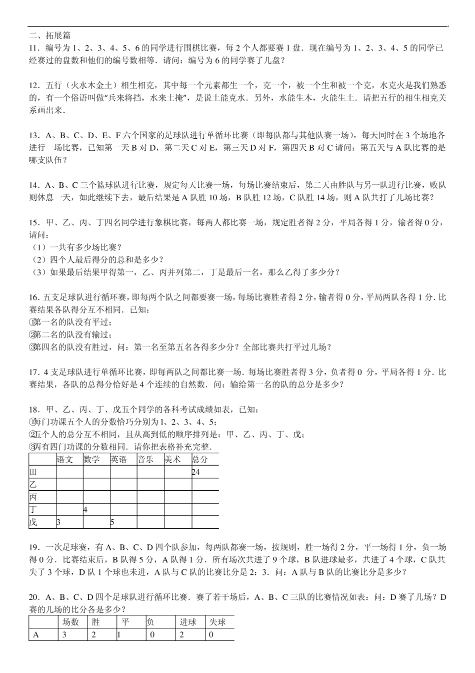 六年级数学思维训练：逻辑推理二_第2页