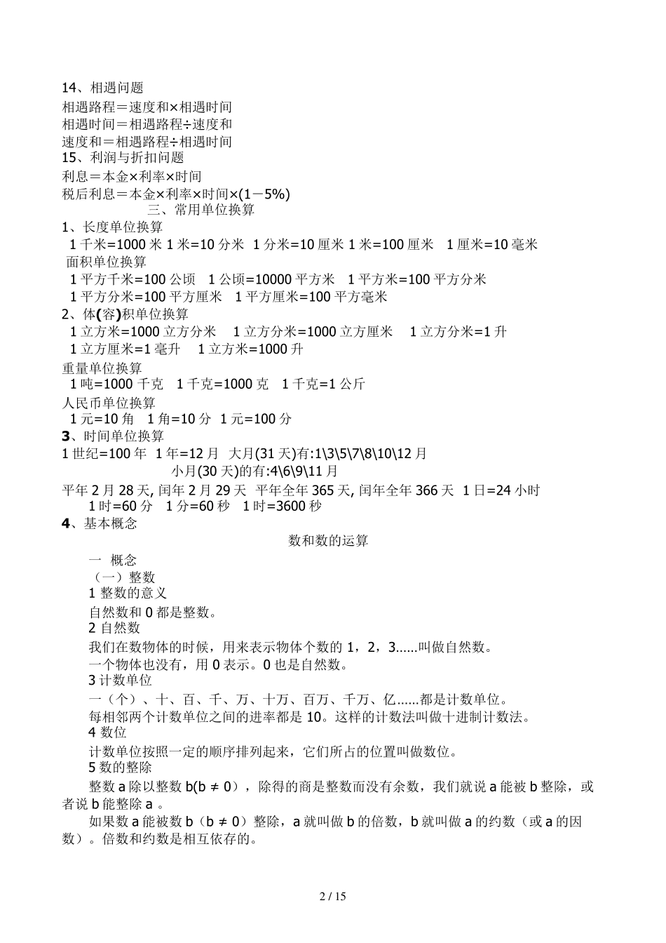 六年级数学总复习知识点归纳_第2页