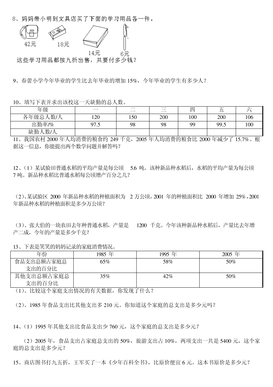 六年级数学百分数应用题_第2页