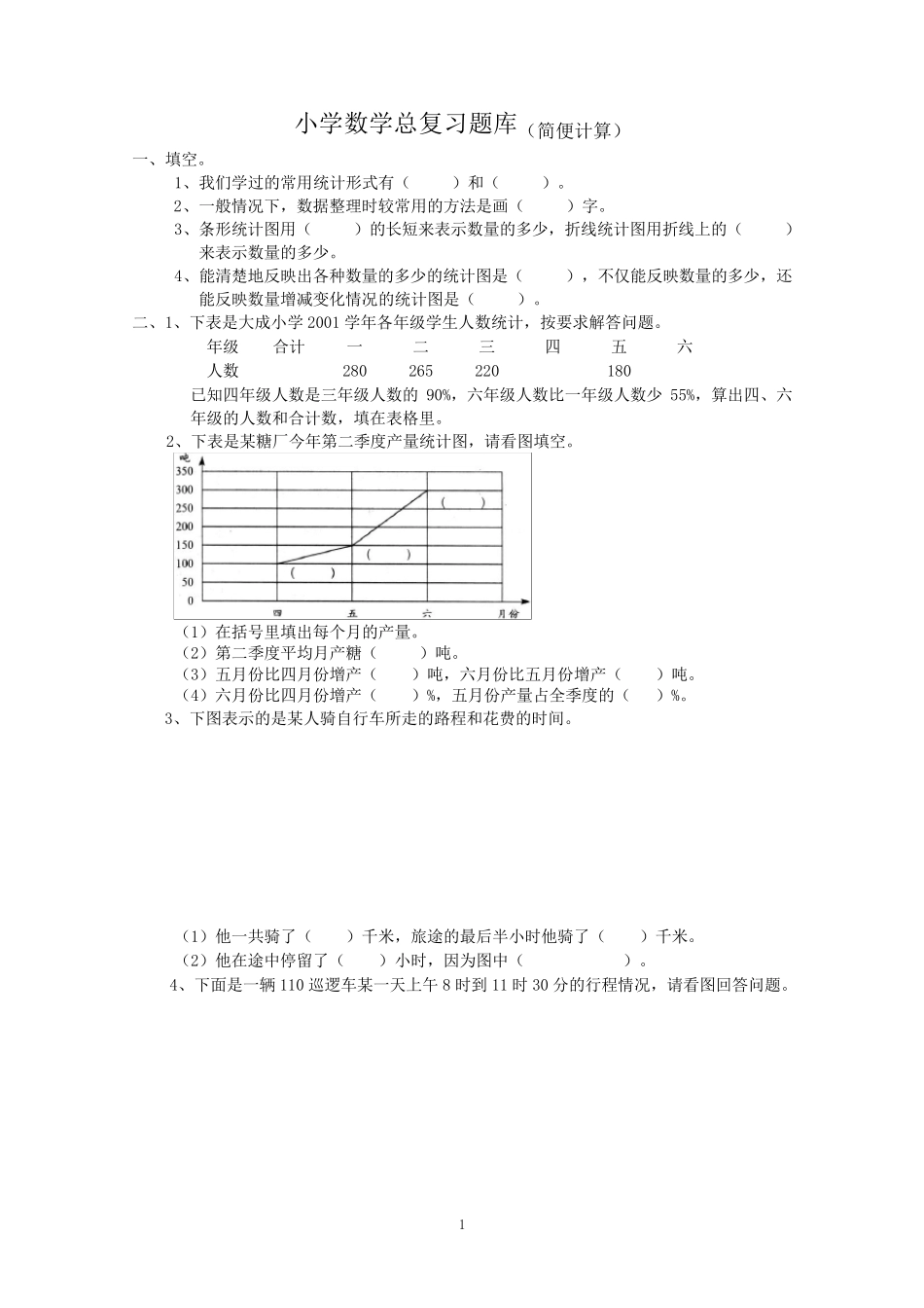 六年级数学题库之统计图_第1页