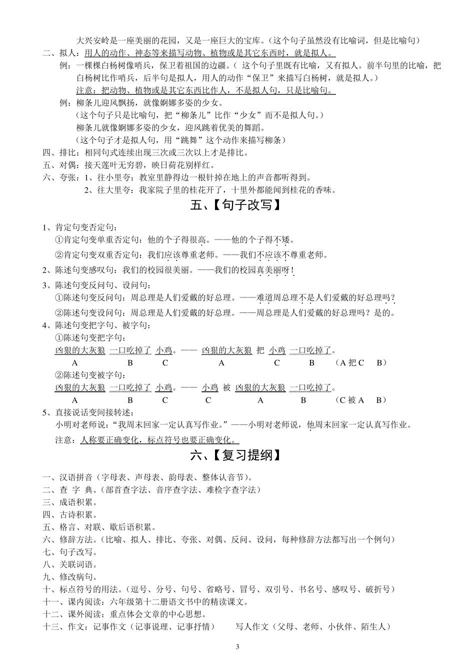 六年级语文总复习资料_第3页