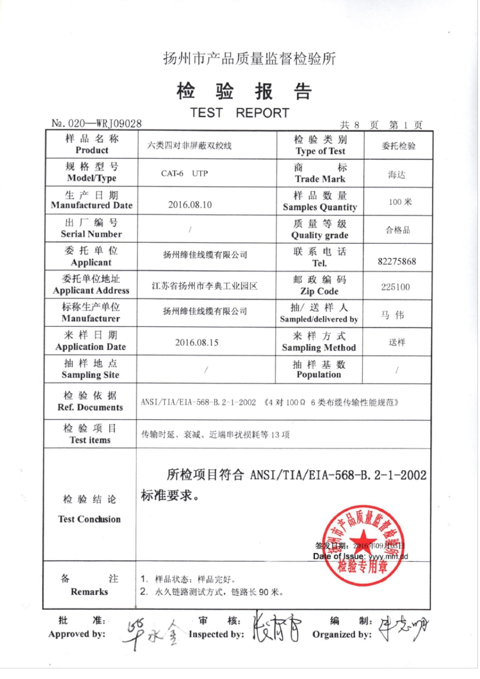 六类网线检测报告_第2页