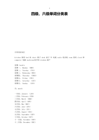 六级英语单词汇总