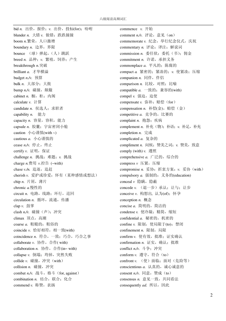 六级阅读高频词汇_第2页