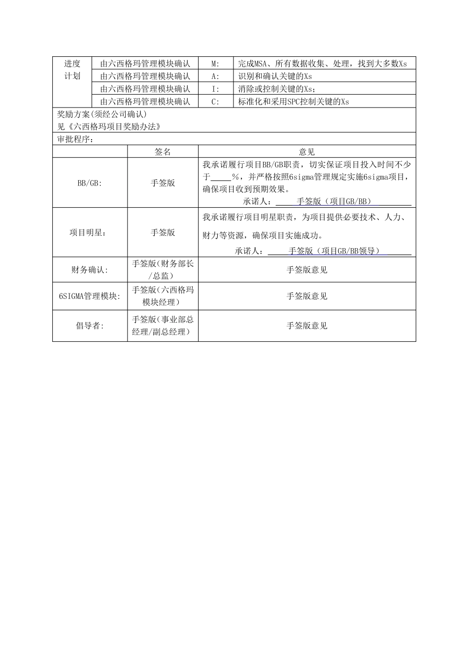 六西格玛项目立项申请书填写指引及品质、精益、成本项目模版_第2页