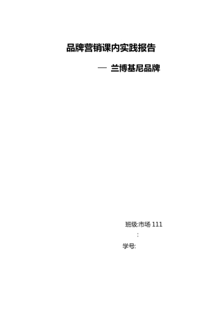 兰博基尼营销战略分析