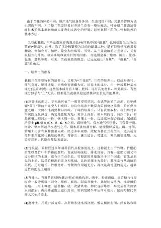 兰花养殖方法