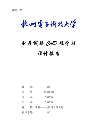 共射共集组合放大器