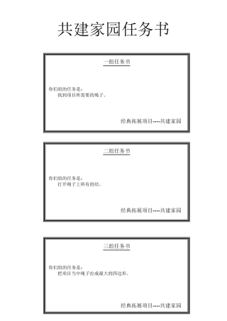 共建家园任务书(含盲人方阵操作)