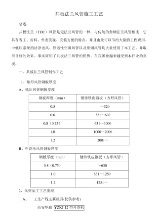 共板法兰风管施工工艺