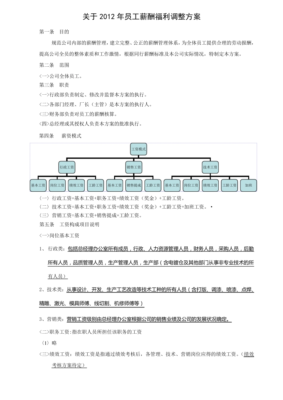 关于2019年员工薪酬福利调整方案_第1页