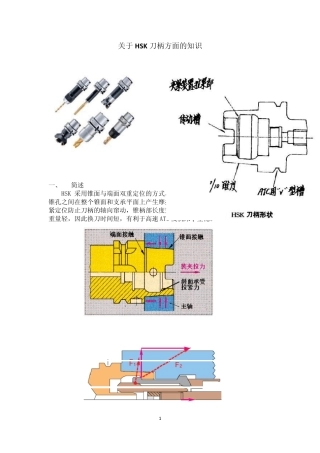 关于HSK刀柄方面知识介绍