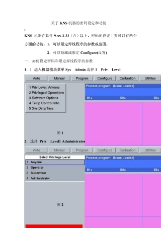 关于KNS机器的密码设定和功能