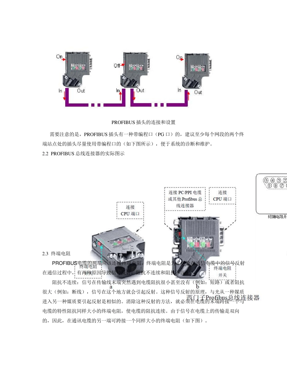 关于PROFIBUS连接器的针脚定义及终端电阻的连接_第2页