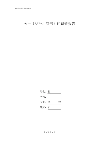 关于《APP小红书》的调查报告