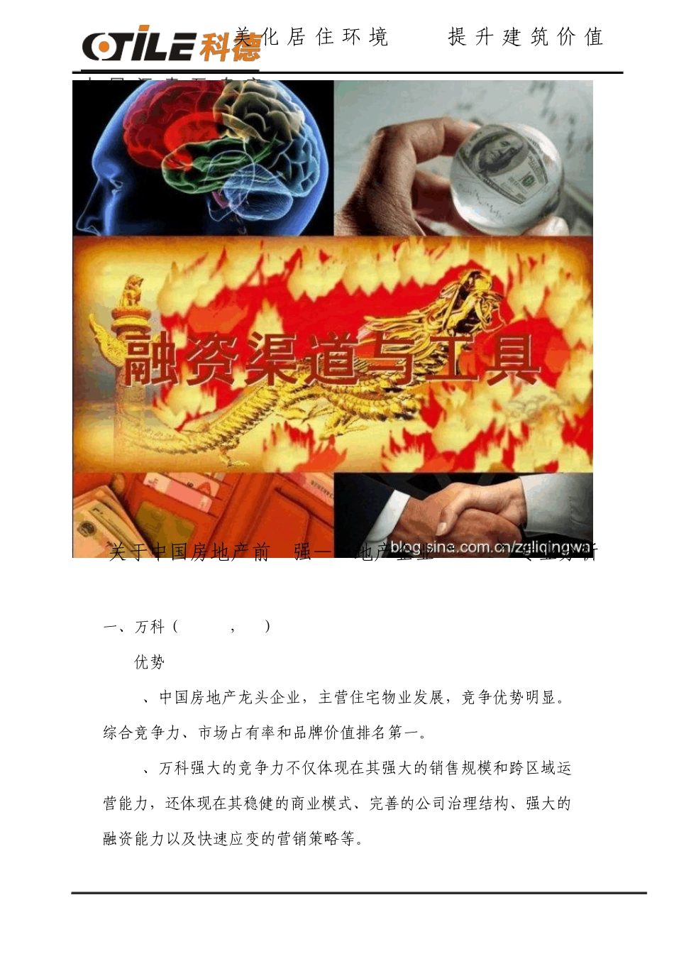 关于中国房地产排名前20——地产企业“SWOT”详细分析报告_第1页