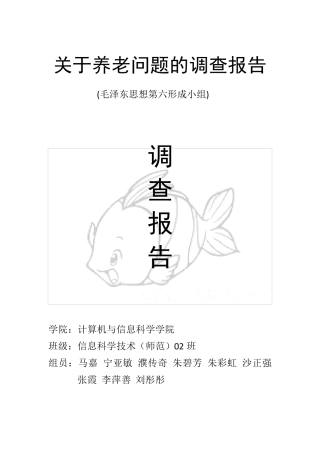 关于养老问题的调查报告