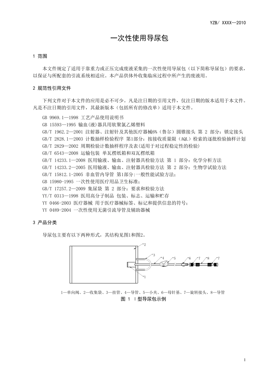 医疗器械一次使用导尿包产品注册标准_第3页