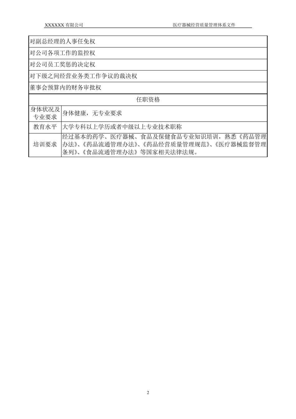 医疗器械岗位说明书_第3页