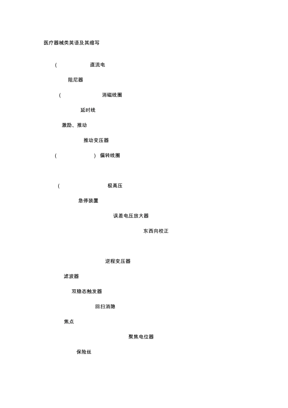 医疗器械类英语及其缩写_第1页