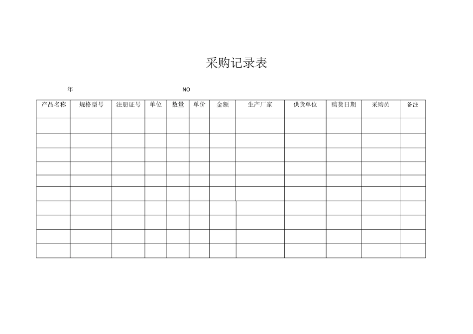 医疗器械记录表格_第1页