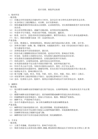 医疗差错、缺陷界定标准