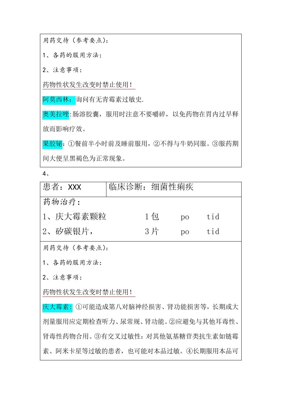 医疗机构药师职业技能大赛用药——交代题_第3页