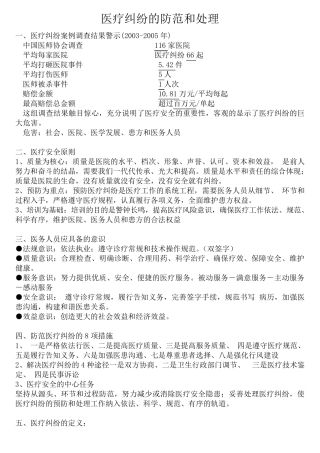 医疗纠纷的防范和处理