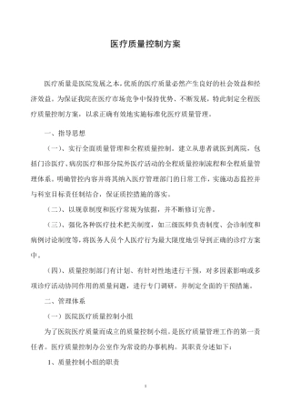 医疗质控方案