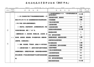 医疗质量控制医院病历质量评分标准(2015年版)详细
