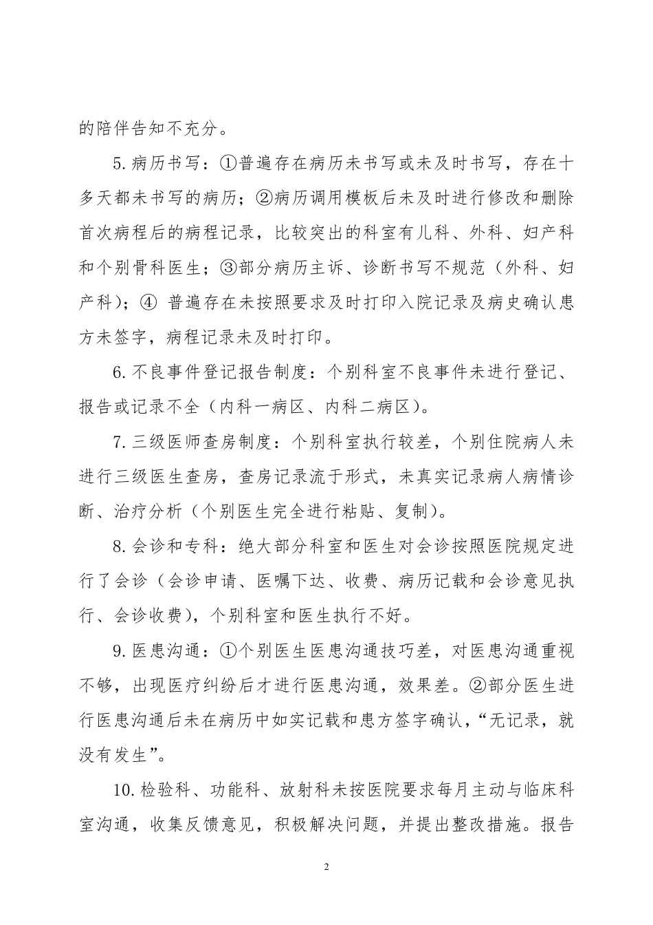 医疗质量检查通报_第2页