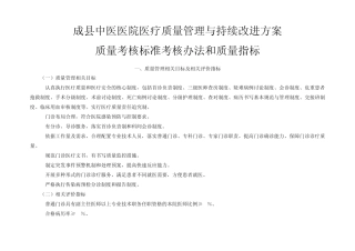 医疗质量管理与持续改进的质量考核标准