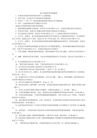 医疗质量管理奖励细则