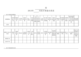 医疗质量自查表
