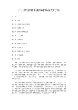 医美市场策划方案