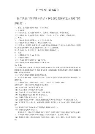 医美门诊部前期筹备书