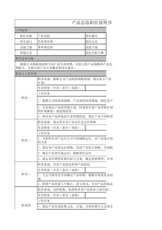 医药公司市场部总监职务说明书
