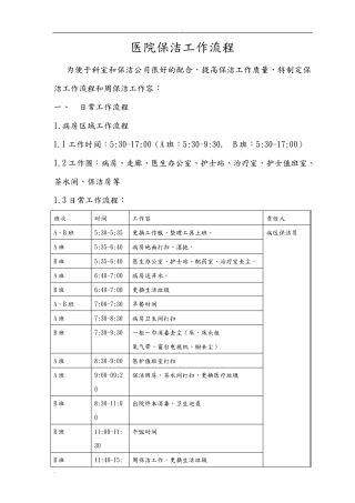 医院保洁工作流程